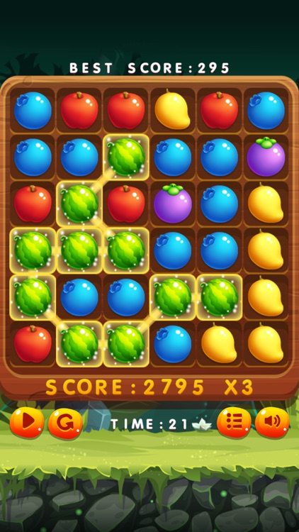 Pop fruit match 3 puzzle game