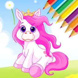 Pony Coloring Book for kids - My Drawing free game app icon