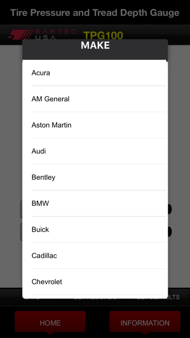 BARTEC USA - BT Tire Gauge Screenshot