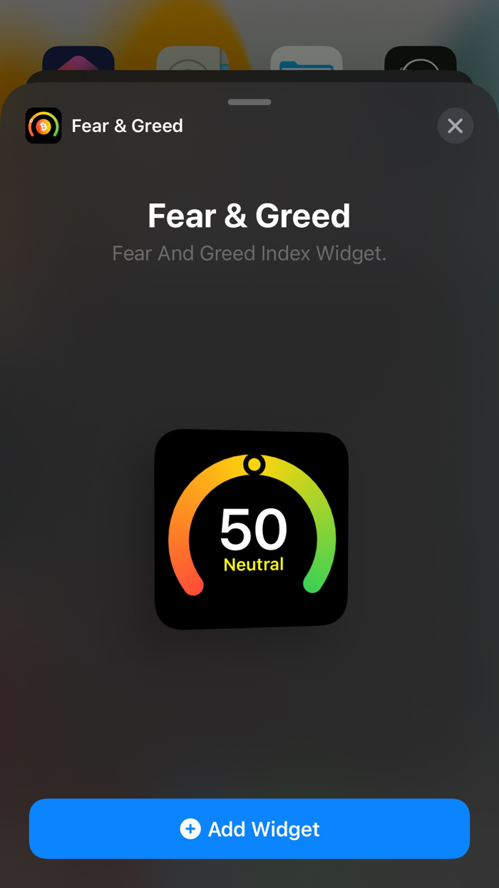 Fear And Greed Index Widget