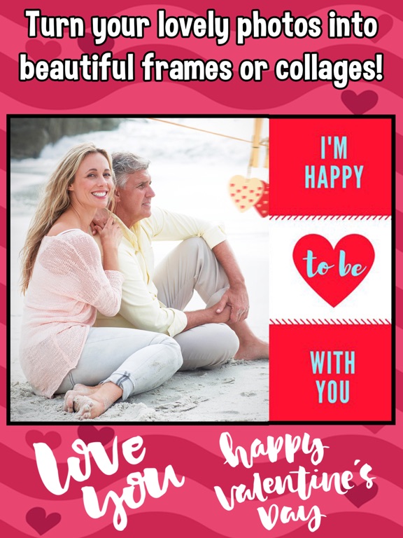 Valentine's Day Collage Frames! Love Photo Editor iPad screenshot 4 - Photo & Video app