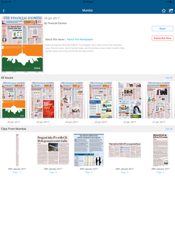The Financial Express iPad screenshot 4 - News app