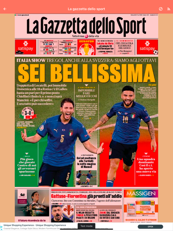 Prima Pagina Quotidiani iPad screenshot 2 - News app