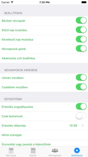 Screenshot von Névnap Naptár auf dem iPhone 5