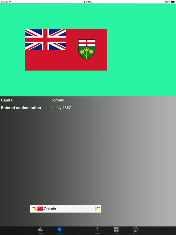 Screenshot #5 pour Canada Province Flags, Maps, Info