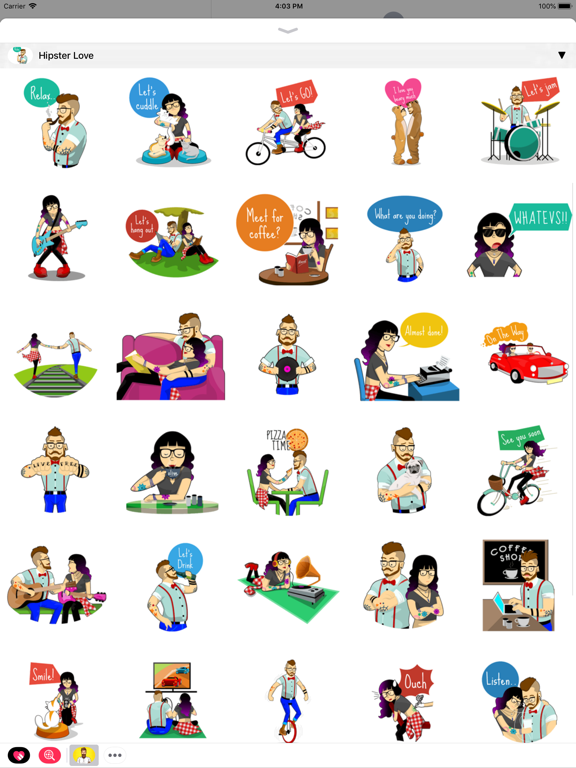 Hipster Stickers & Emojis iPad screenshot 9 - Stickers app
