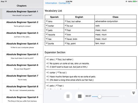 Learn Beginner Spanish with Pics & Video for iPad screenshot 3