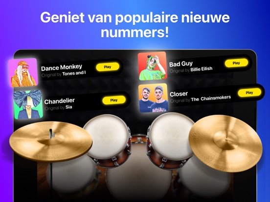 Drums - echte drumset games iPad app afbeelding 1