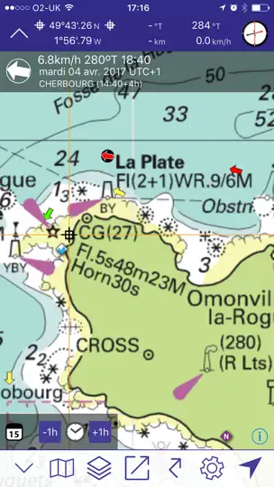 Capture d'écran de Imray Navigator sur iPhone 4
