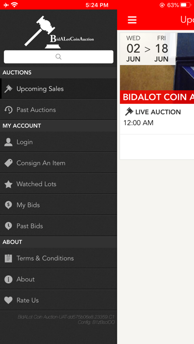 BidALot Coin Auction Screenshot