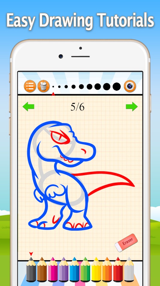 #1. How to Draw Dinosaurs - Dino Drawing and Coloring (iOS) By: Sakda Setrin