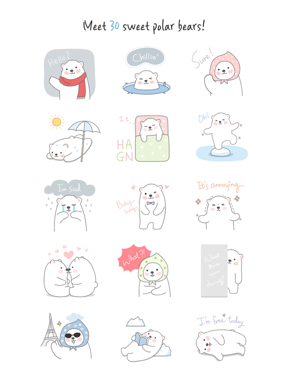 Screenshot #6 pour Sweet polar bear stickers