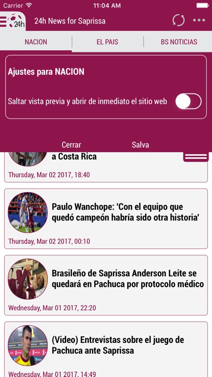 24h News for Deportivo Saprissa