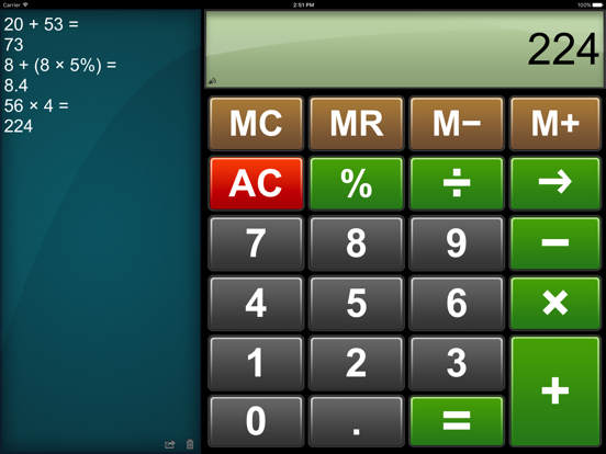 Calculator Easy HD iPad app afbeelding 5