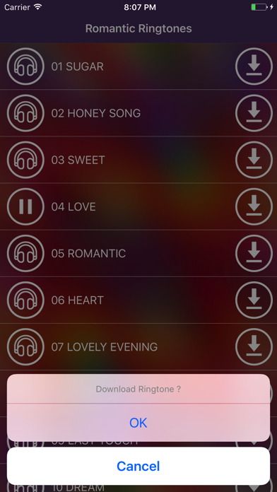 Screenshot #3 pour Sonneries romantiques - Chansons d'amour gratuits