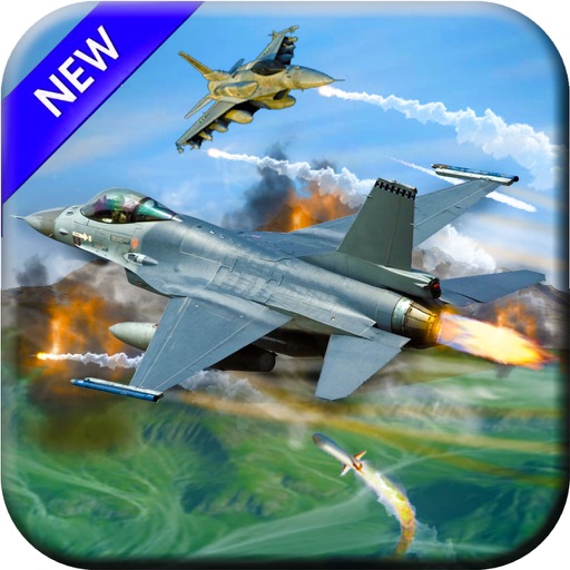 Jet Fighter Aircraft combat flight sim-ulator 2017 icon