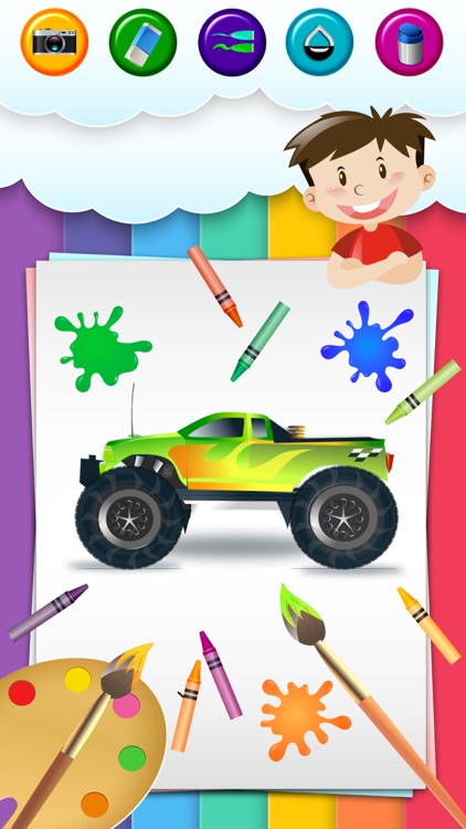 Coloring page- monster truck for kids