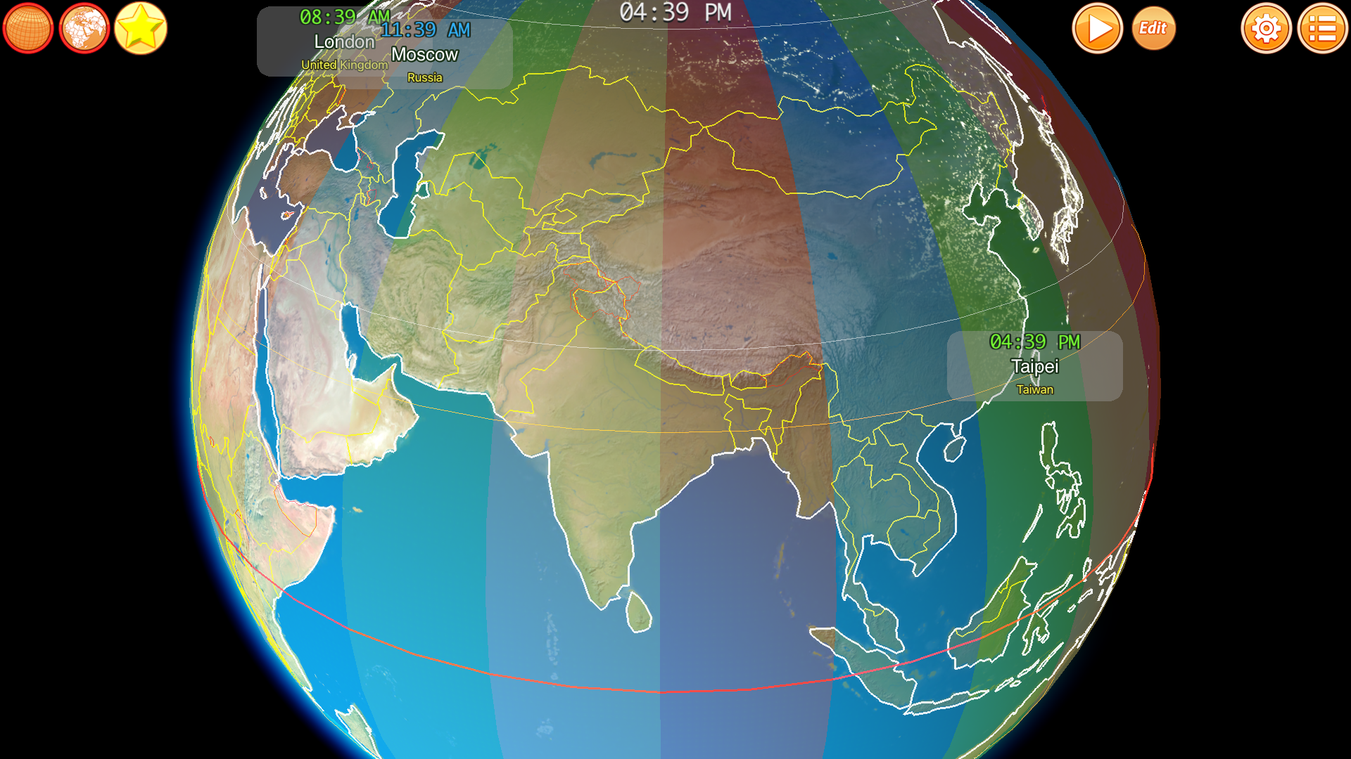Clocks of Cities on Terra