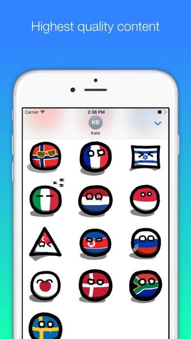 Countryball stickers for iMessage Screenshot 2 - AppWisp.com