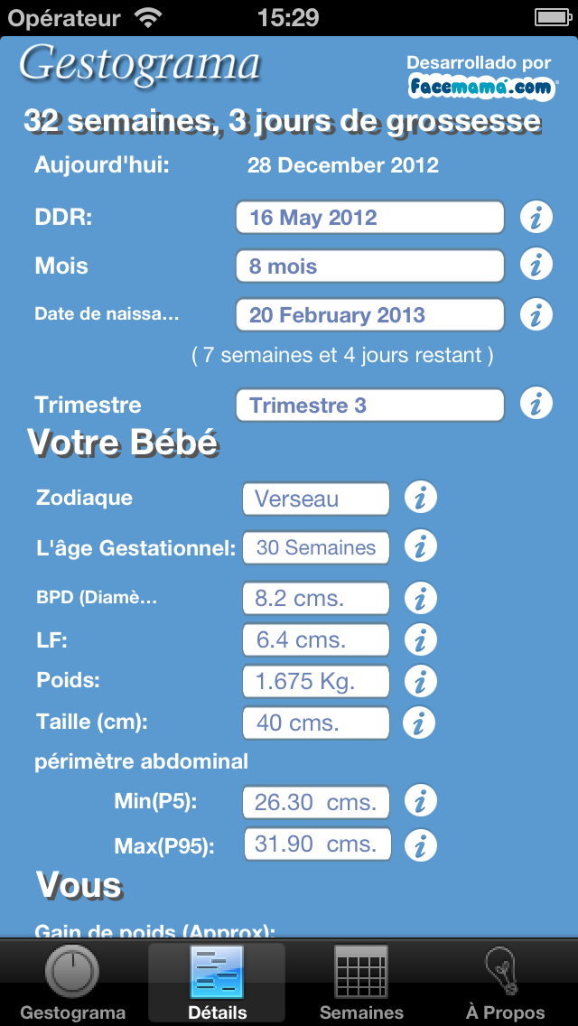 Screenshot #2 pour Gestogram pour la grossesse