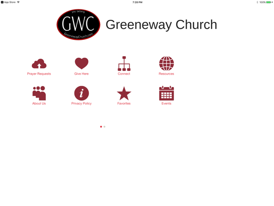 Greeneway Church iPad screenshot 2 - Lifestyle app
