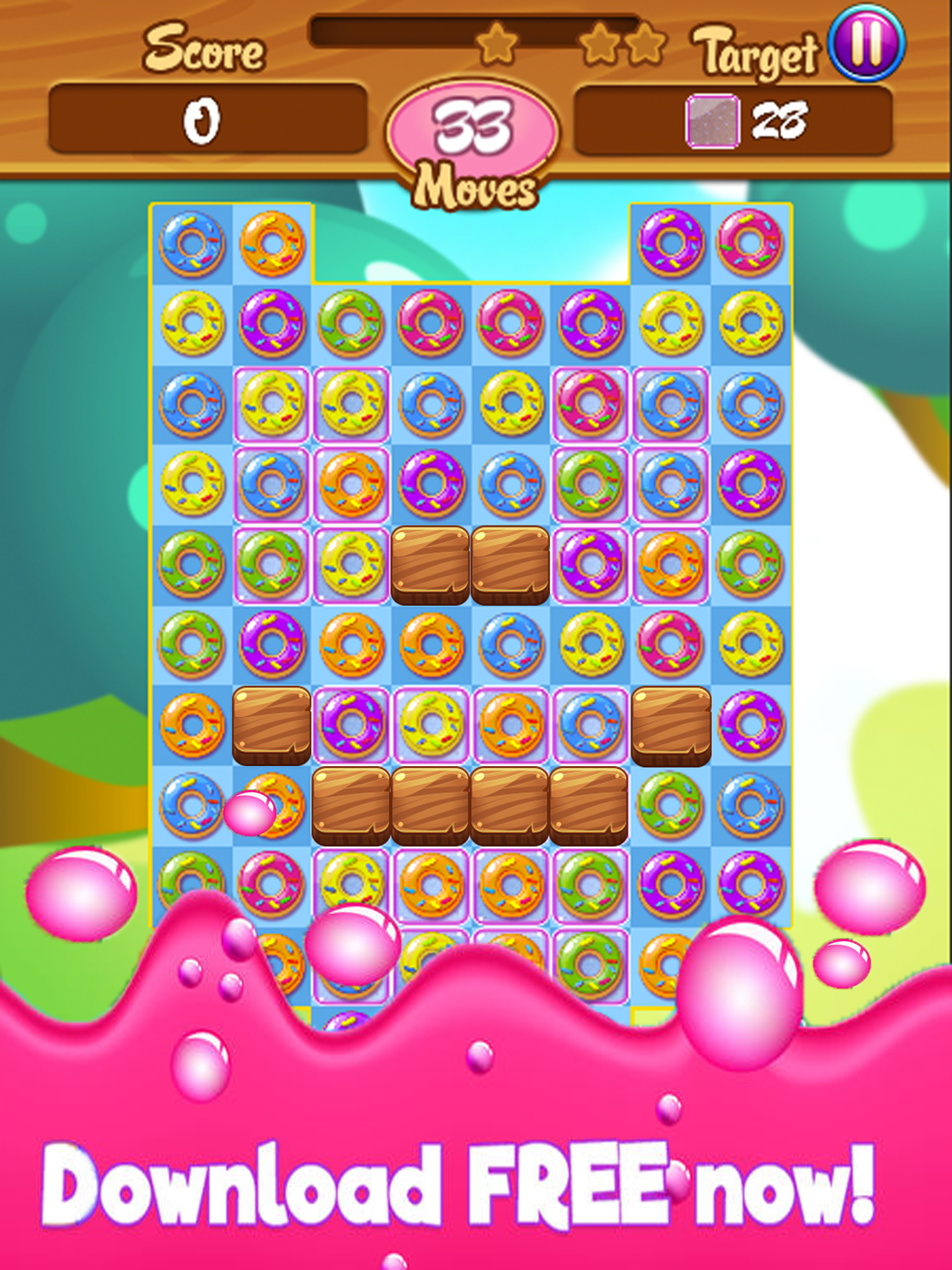 Donut Blast Legend Delicious Gummy Match 3 Game