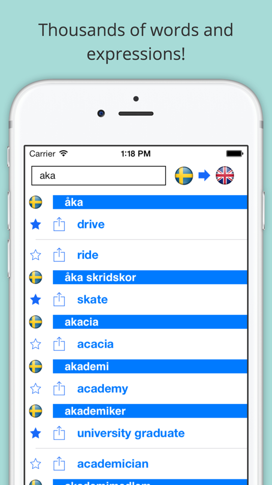 #3. Offline English Swedish Dictionary: Engelsk Ordbok (iOS) 由: Takoomi Ltd