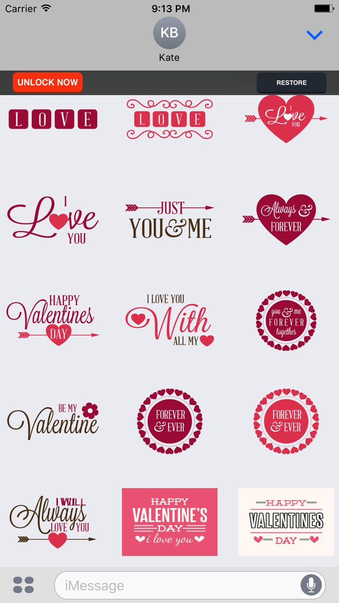 I Love You - Couple Stickers for Valentines Day