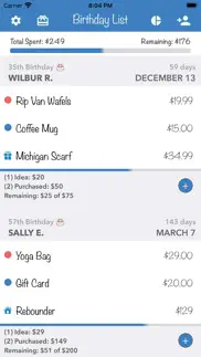 birthday countdown & gift list iphone screenshot 1