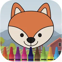 Cute animal in farm coloring book games for kids app icon