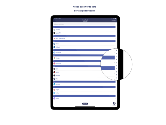 OneVault Password Manager iPad screenshot 5 - Productivity app
