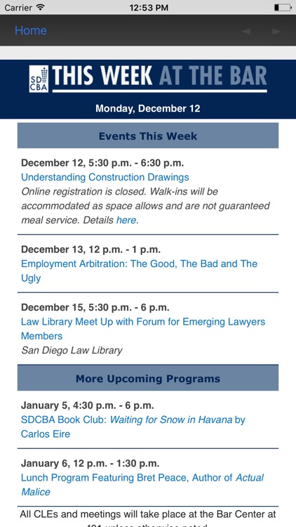 San Diego County Bar Association Mobile App