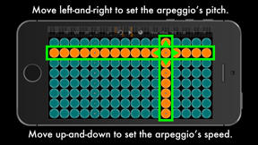 Arpeggionome for iPhone | matrix arpeggiator screenshot