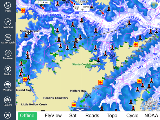 Screenshot #4 pour Lake Murray SC Fishing Maps HD