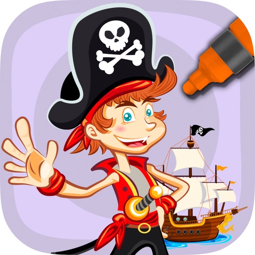 Paint and Color Pirates –coloring book icon
