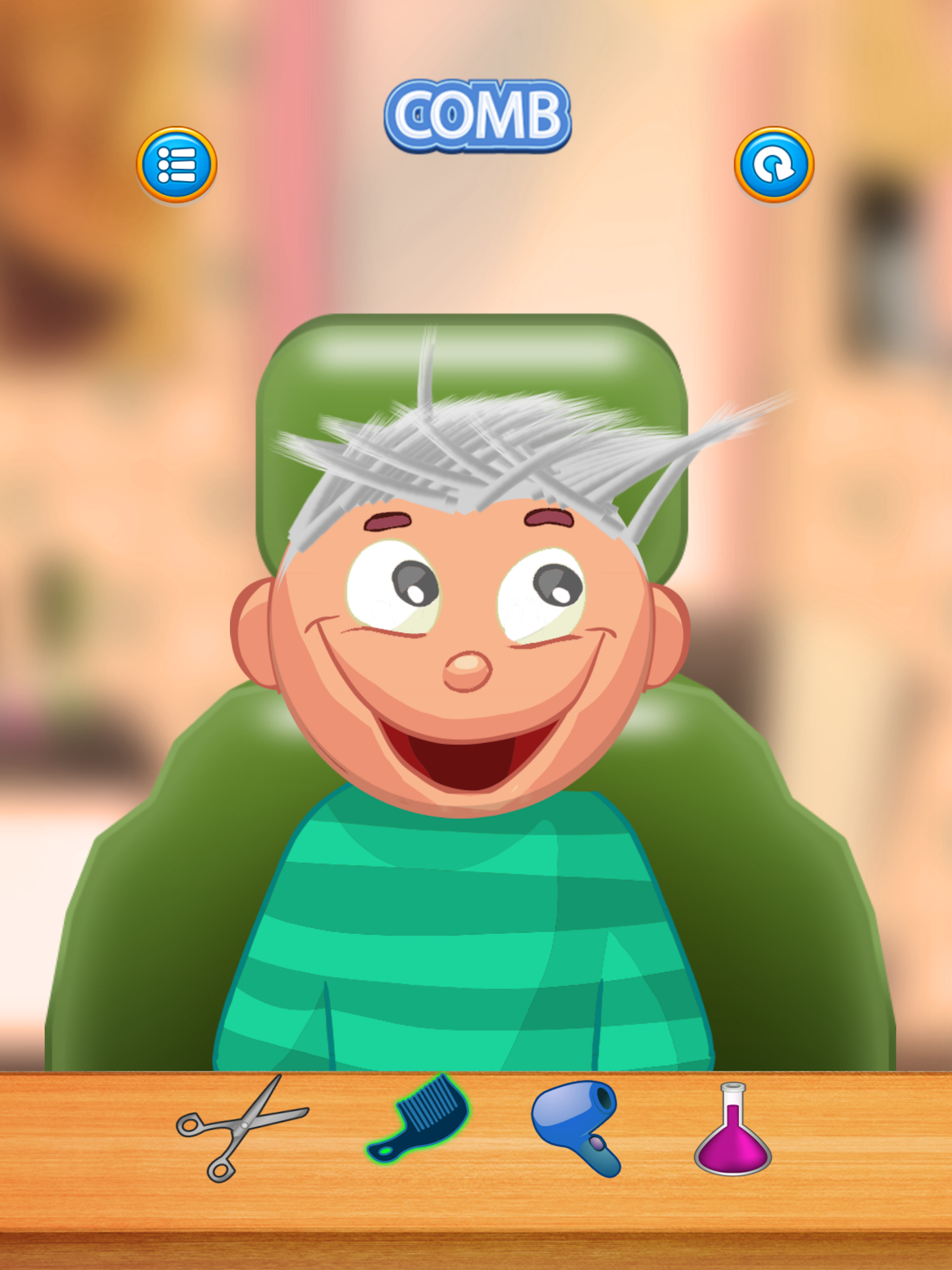 Child game / silver hair cut