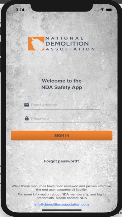 NDA Safety App Screenshot
