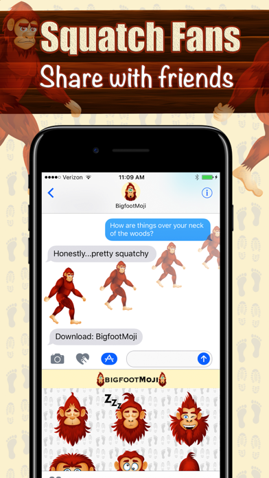 BigfootMoji – Crazy Sasquatch & Bigfoot Emojis Screenshot