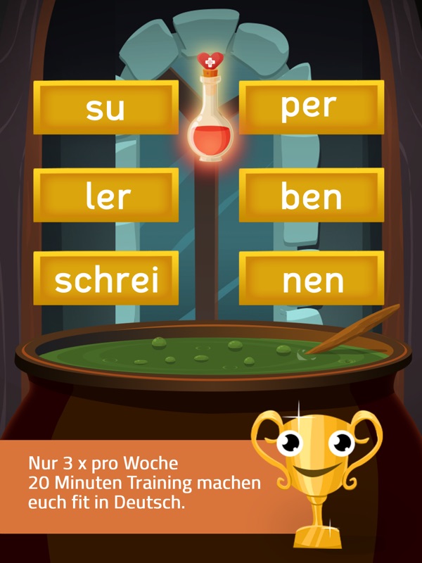 Screenshot der App Namagi von Meister Cody: Lese- und Rechtschreibtraining