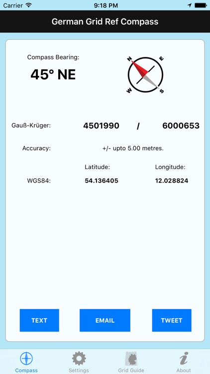 German Grid Ref Compass