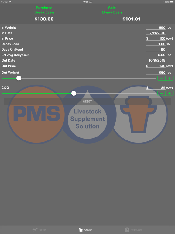 Cattle Matrix iPad screenshot 3 - Business app