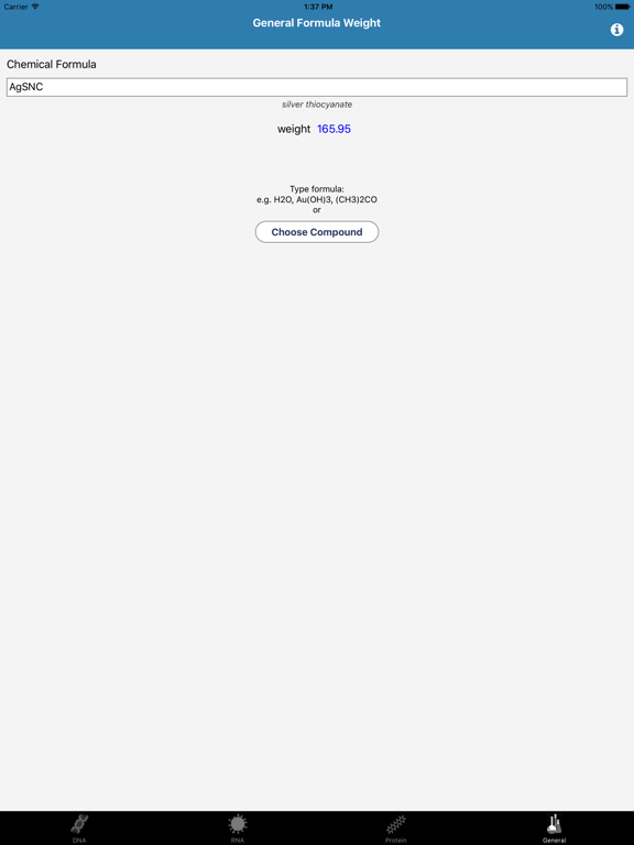 Screenshot #6 pour DNA/RNA/Protein and General Mol. Weight Calculator