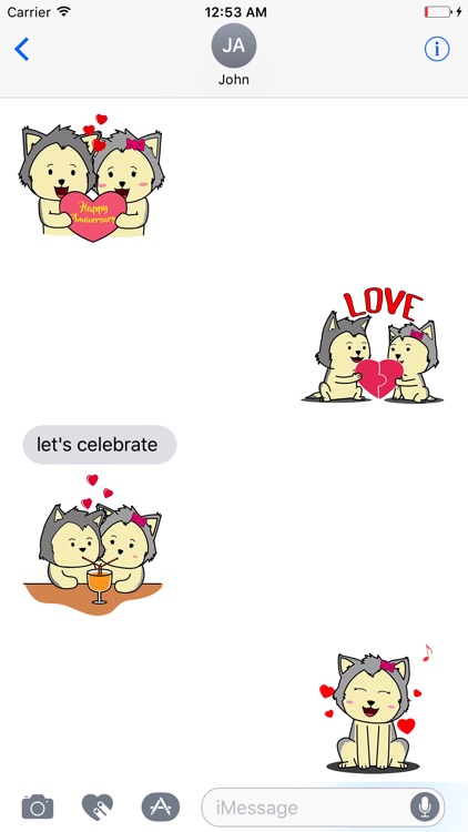 Animated HUSKy Couple - Forever Love screenshot-3