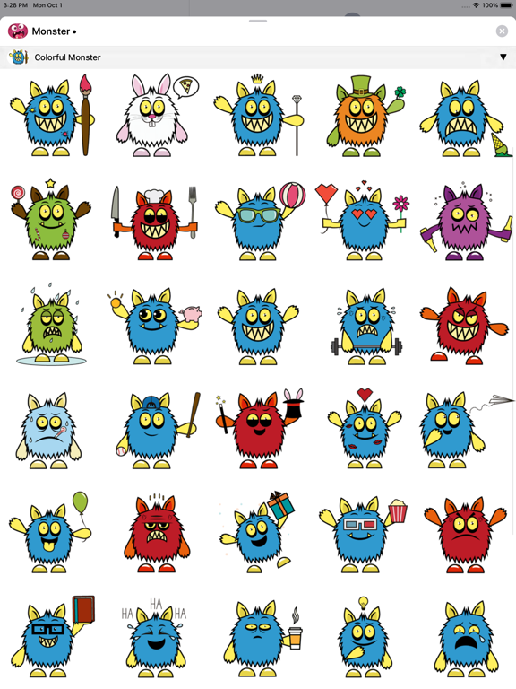 Crazy Monster Stickers iPad screenshot 7 - Stickers app