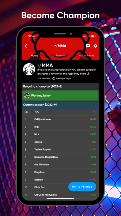 Fanatics Fantasy MMA Screenshot
