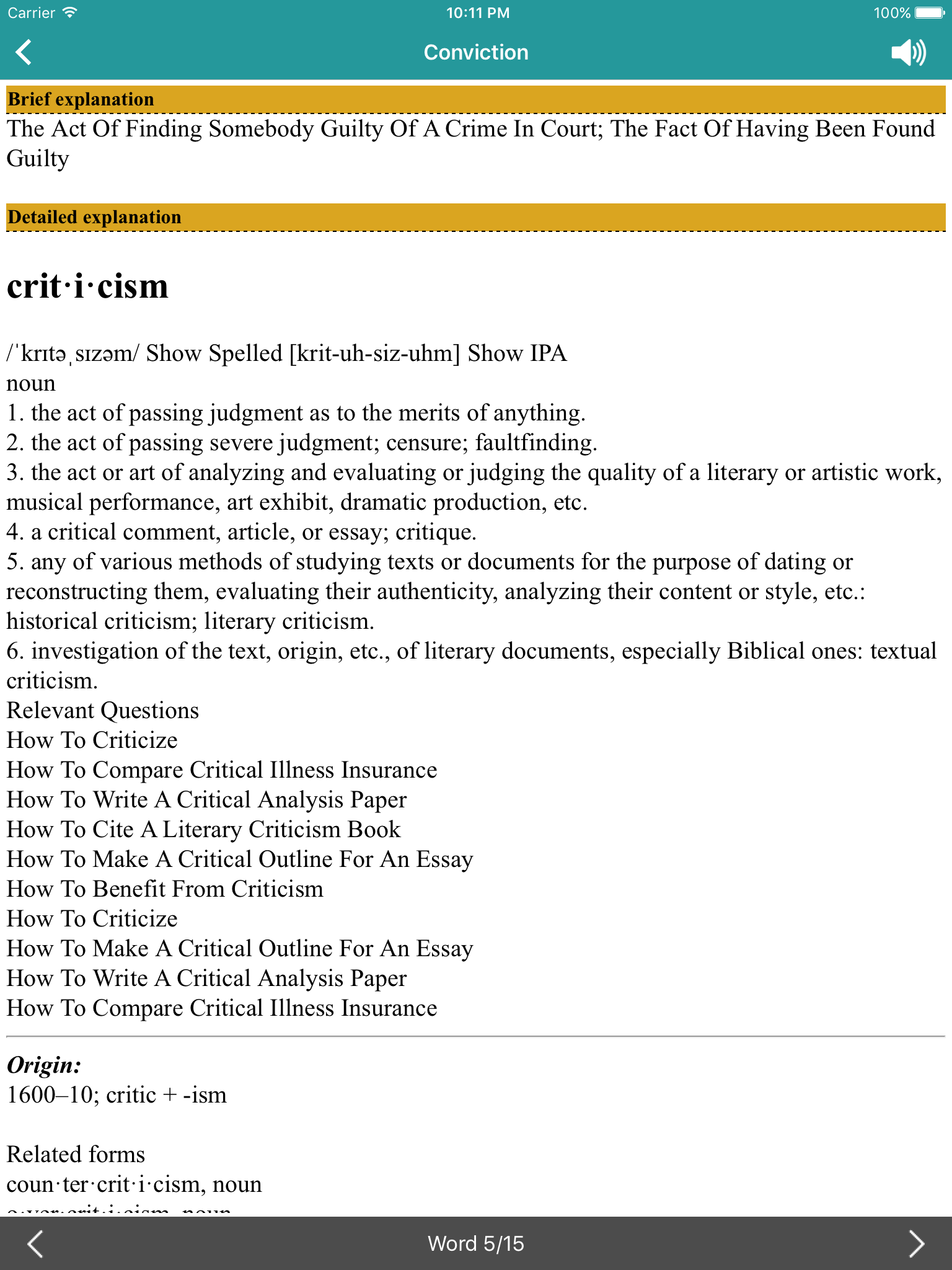 English Learner's Pocket Vocabulary screenshot 6