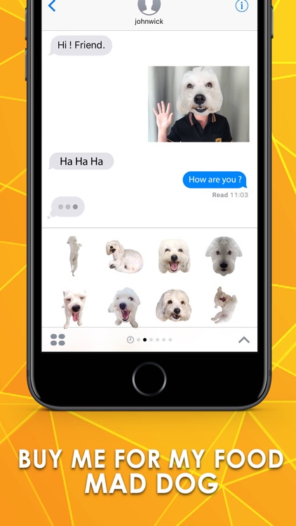 Buy me for my food : Mad dog Sticker By ChatStick