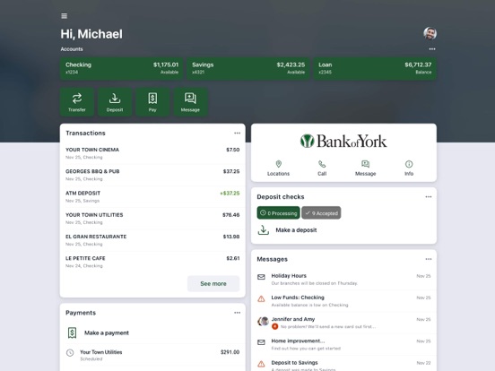 Bank of York iPad screenshot 1 - Finance app