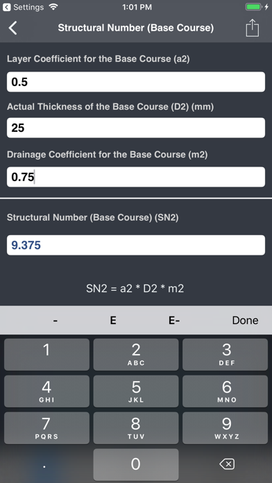 Highways & Roadwork Calculator Screenshot