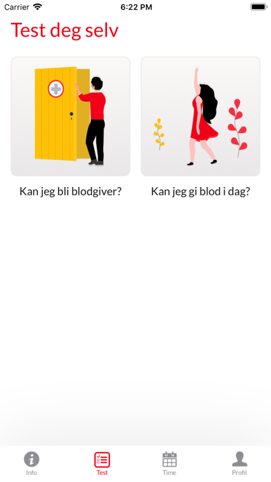 Blodgiver app Screenshot